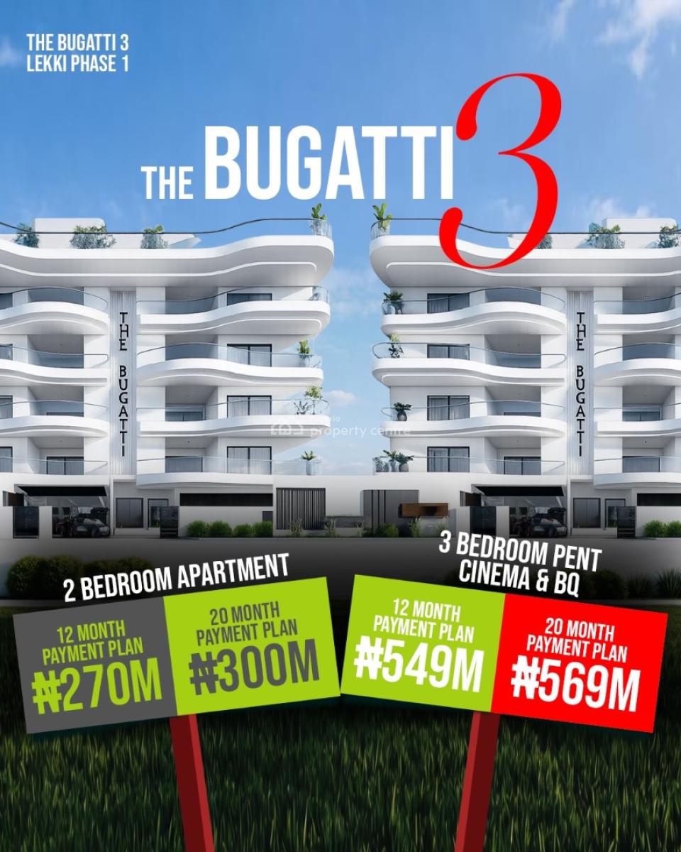 The Bugatti 3 Luxury 3 Bedroom Penthouse with Bq, Cinema, Lekki Foreshore Estate Off Freedom Way Lekki Phase 1, Lekki Phase 1, Lekki, Lagos, House for Sale