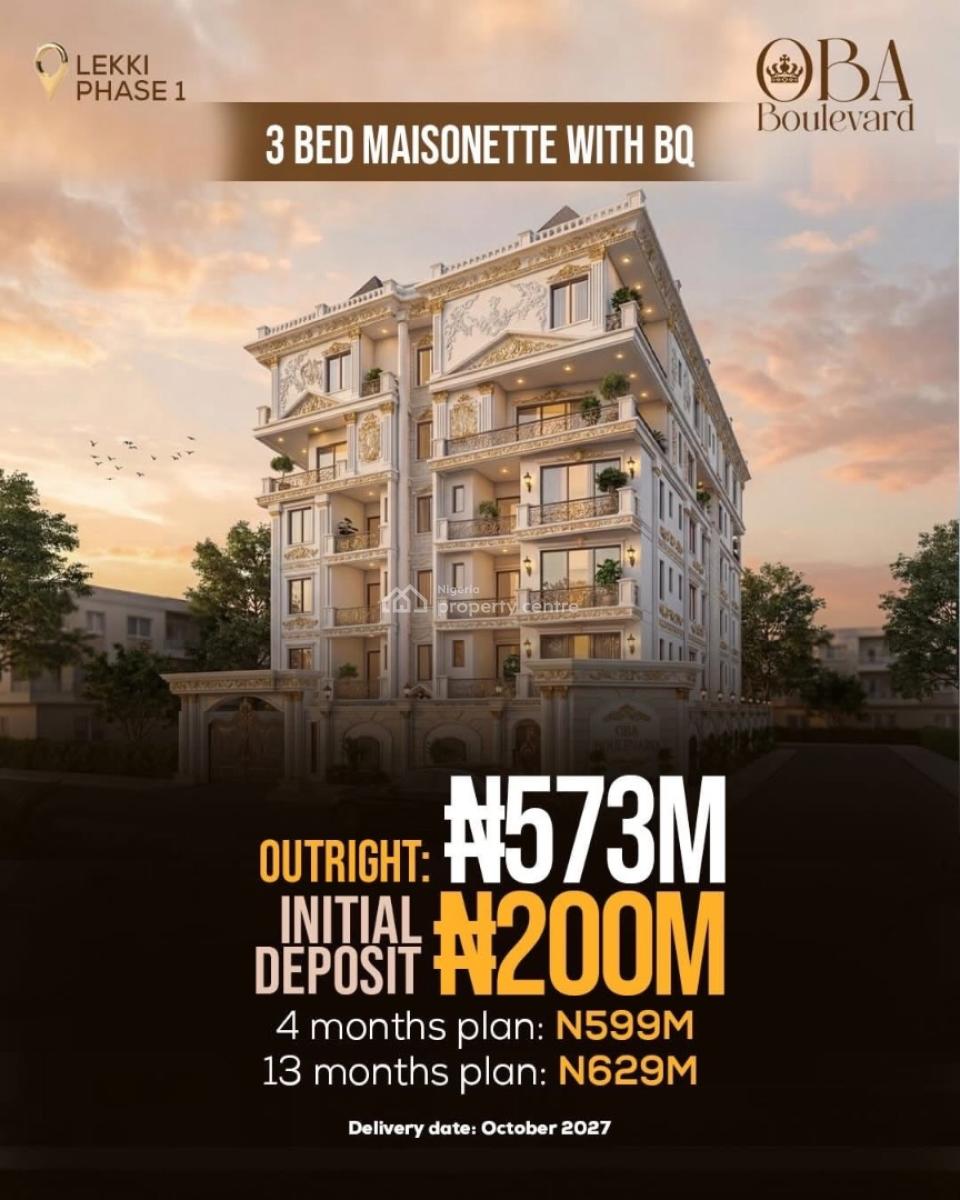 Introducing Oba Boulevard Luxury 3 Bedroom Maisonette with a Bq, Lekki Phase 1, Lekki Phase 1, Lekki, Lagos, House for Sale