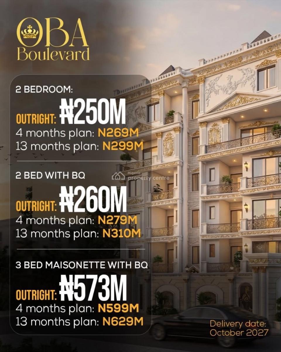 Introducing Oba Boulevard Luxury 3 Bedroom Maisonette with a Bq, Lekki Phase 1, Lekki Phase 1, Lekki, Lagos, House for Sale