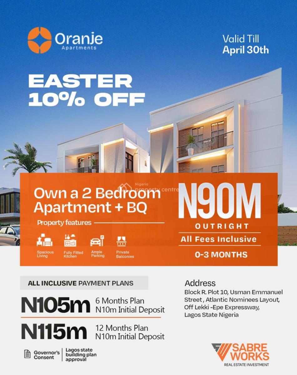 2 Bedroom Apartment, Lekki Atlantic Layout, Abraham Adesanya, Ajah, Lagos, Block of Flats for Sale