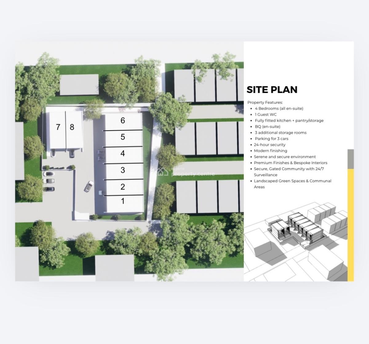 4 Bedrooms (all En-suite) and Bq (en-suite), Plot No. 232 Kado District, Cadastral Zone B9, Abuja, Kado, Abuja, Terraced Duplex for Sale