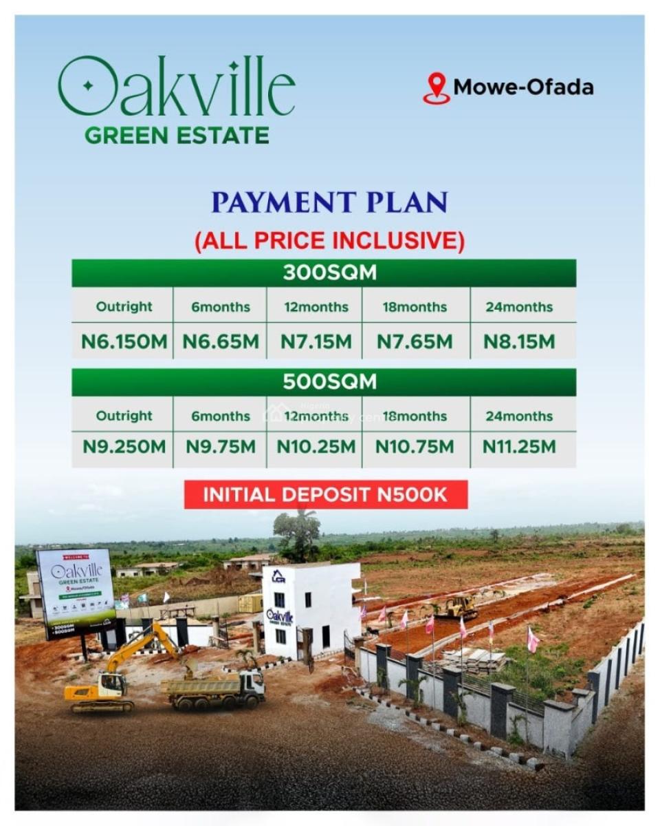 Affordable Plots of Land in a Gated and Secured Estate, Oakville Green Estate, Mowe Ofada, Ogun, Residential Land for Sale
