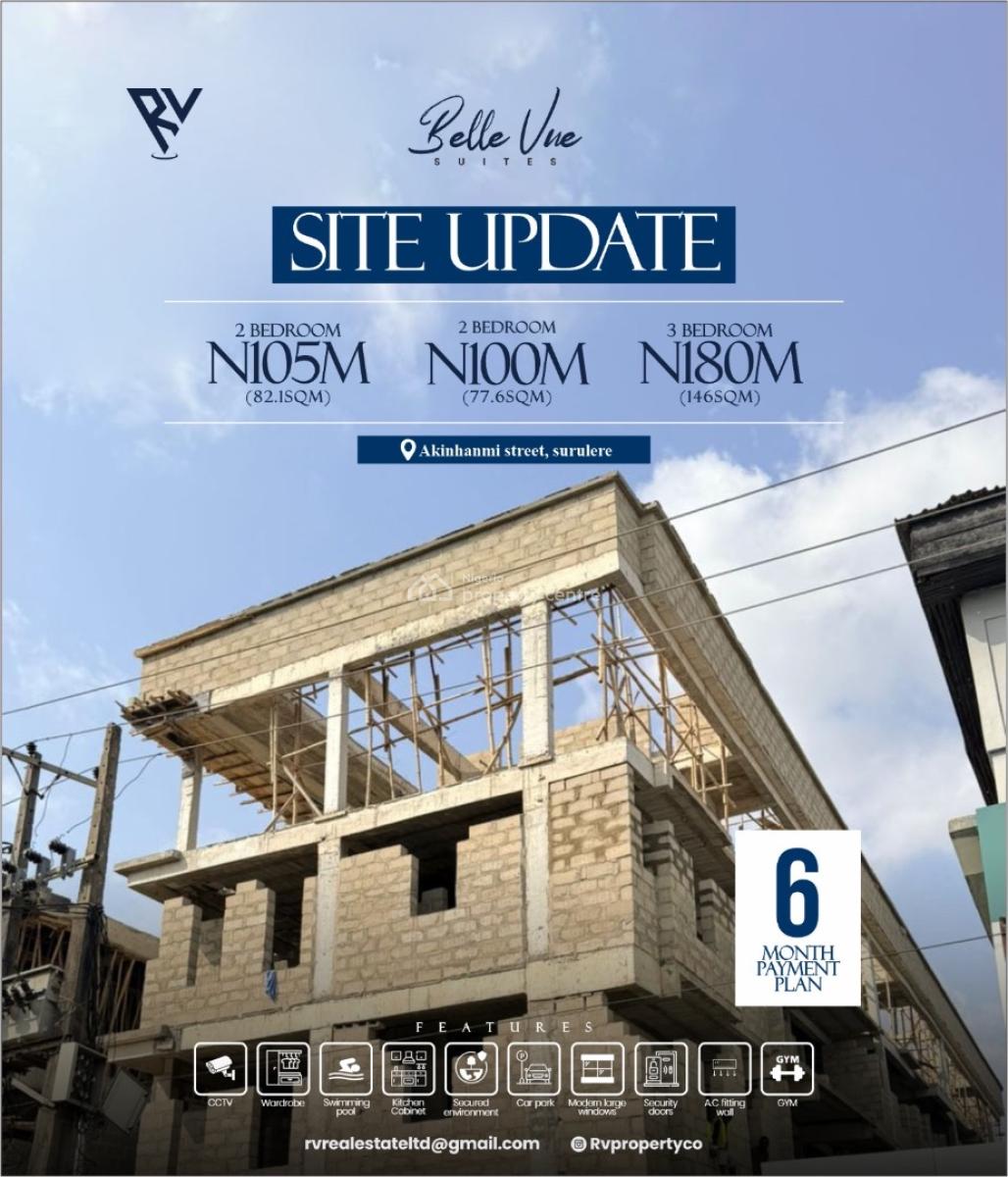 Offplan 2 and 3 Bedroom Apartment in a Secured Estate, Smartly Designed Apartment with Payment Plan Suitable for Shortlet, Surulere, Lagos, Flat / Apartment for Sale