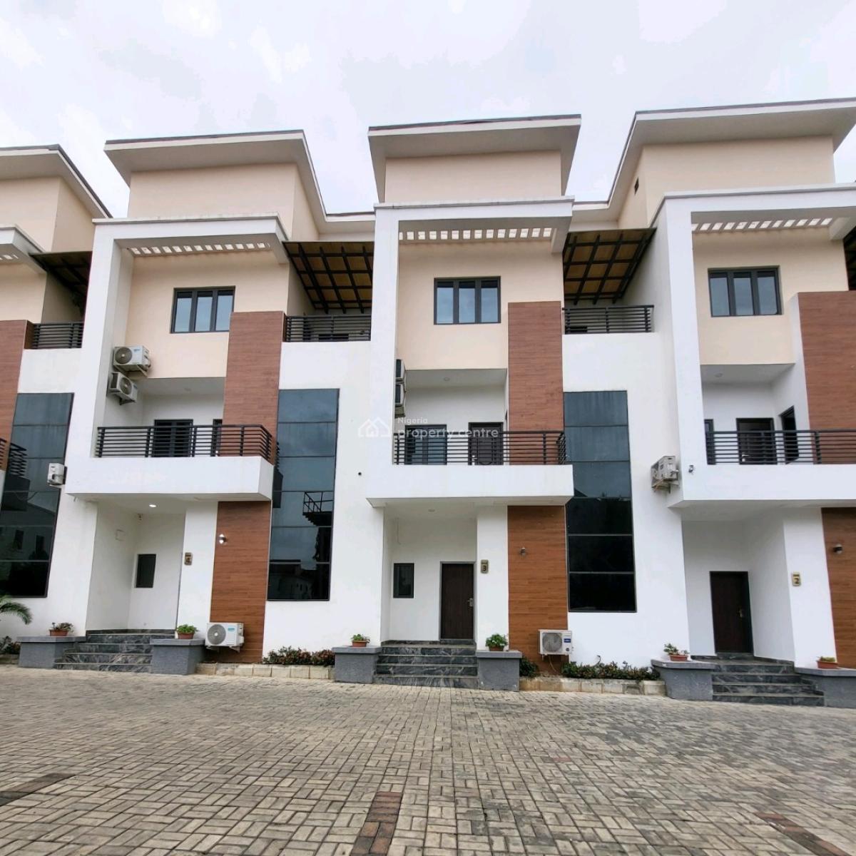 Newly Built 4 Bedrooms Terrace Duplex with a Room Boys Quarters Available, Guzape District, Abuja, Terraced Duplex for Sale