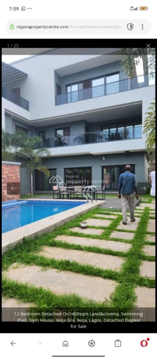 7 Bedroom Fully Automated Detached House on 3 Floors, with 2 Wet Kitch, Ikeja Gra, Ikeja, Lagos, Detached Duplex for Sale