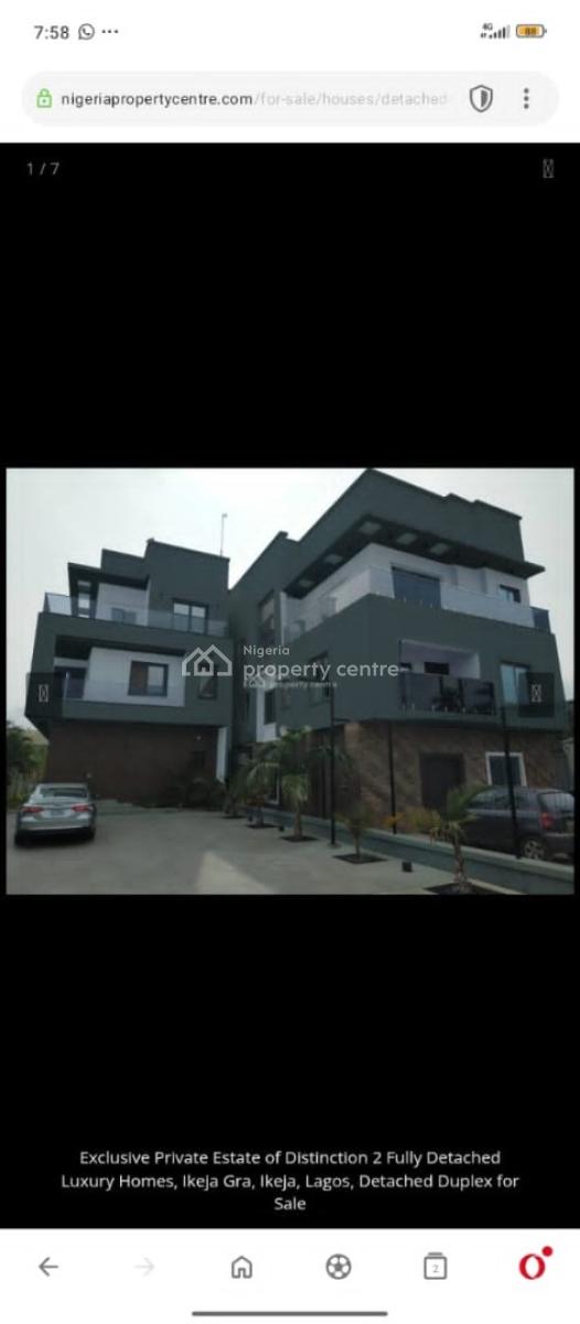 7 Bedroom Fully Automated Detached House on 3 Floors, with 2 Wet Kitch, Ikeja Gra, Ikeja, Lagos, Detached Duplex for Sale