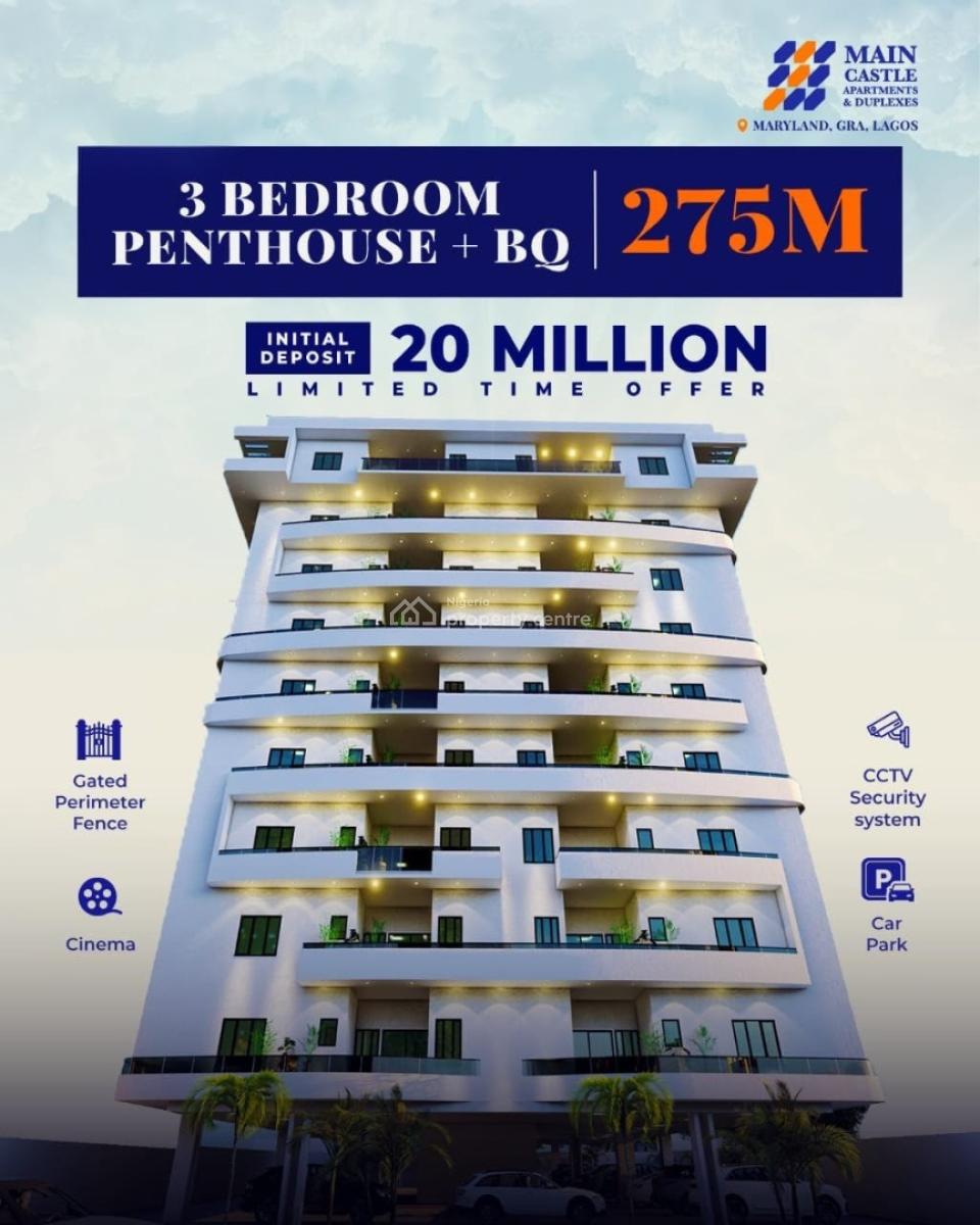 Luxury 2 & 3 Bedroom Apartments and Penthouses with Bq in an Exclusive, Main Castle Apartments, Maryland, Ikeja, Lagos, Block of Flats for Sale
