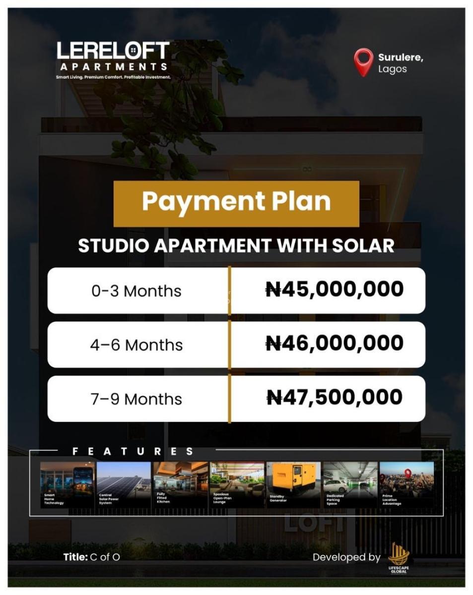 Welcome to Lereloft Apartment, Wealthy Bachelors & Wealthy Single People Apartment, Aguda, Surulere, Lagos, Block of Flats for Sale