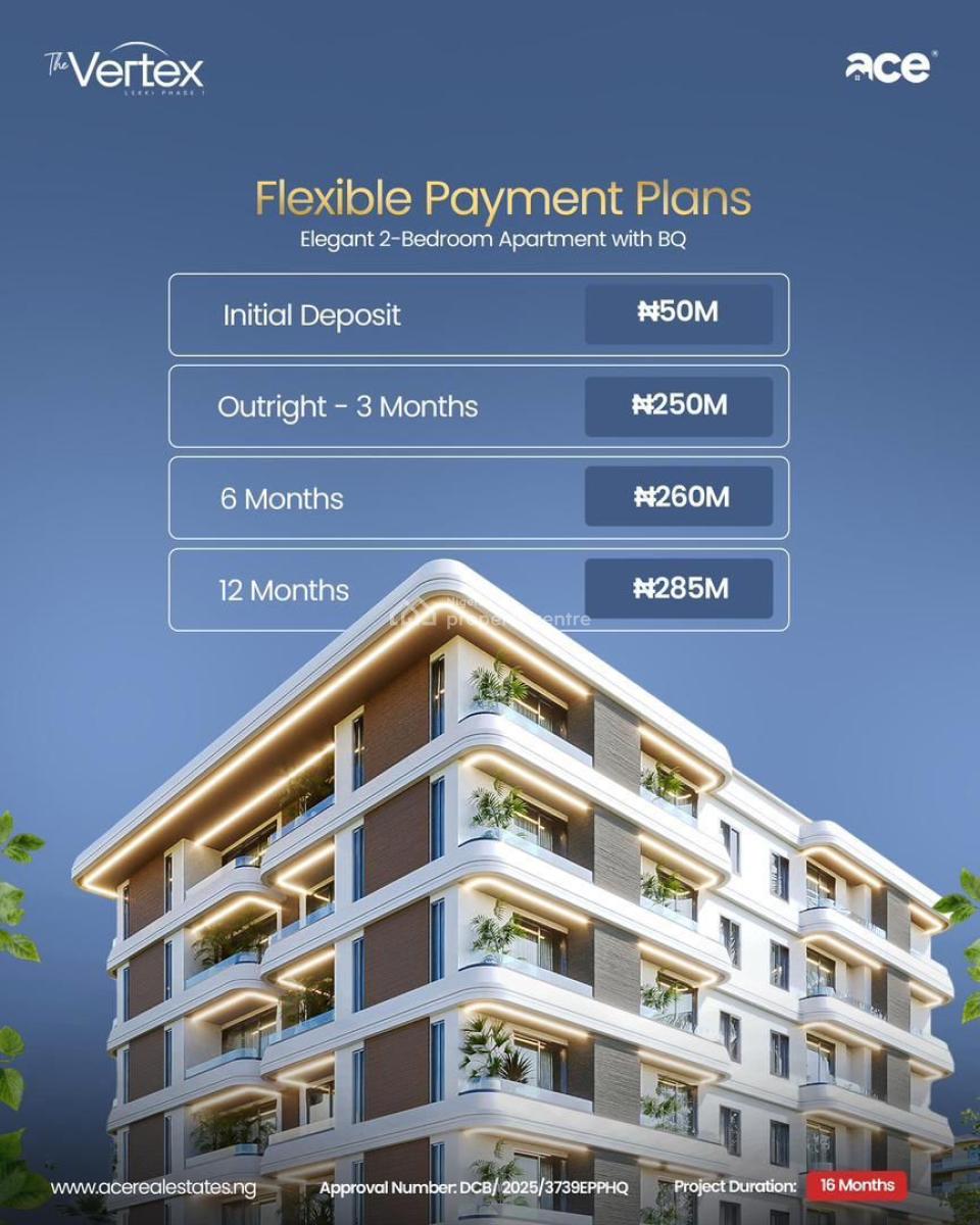 Luxury 2 Bedroom Flat with Excellent Finishing, The Vertex Estate, 7a Olubunmi Rotimi Street, Lekki Phase 1, Lekki, Lagos, Flat / Apartment for Sale