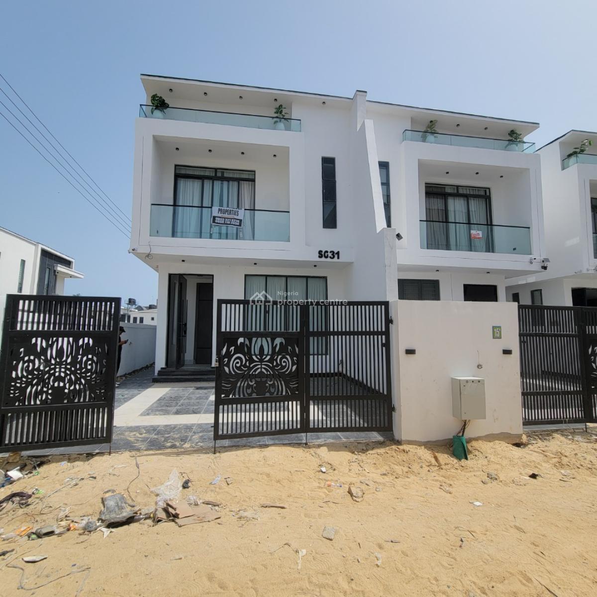 Amazing 4 Bedroom  Semi Detach Duplex with a Bq, Chevron, Lekki, Lagos, Semi-detached Duplex for Sale