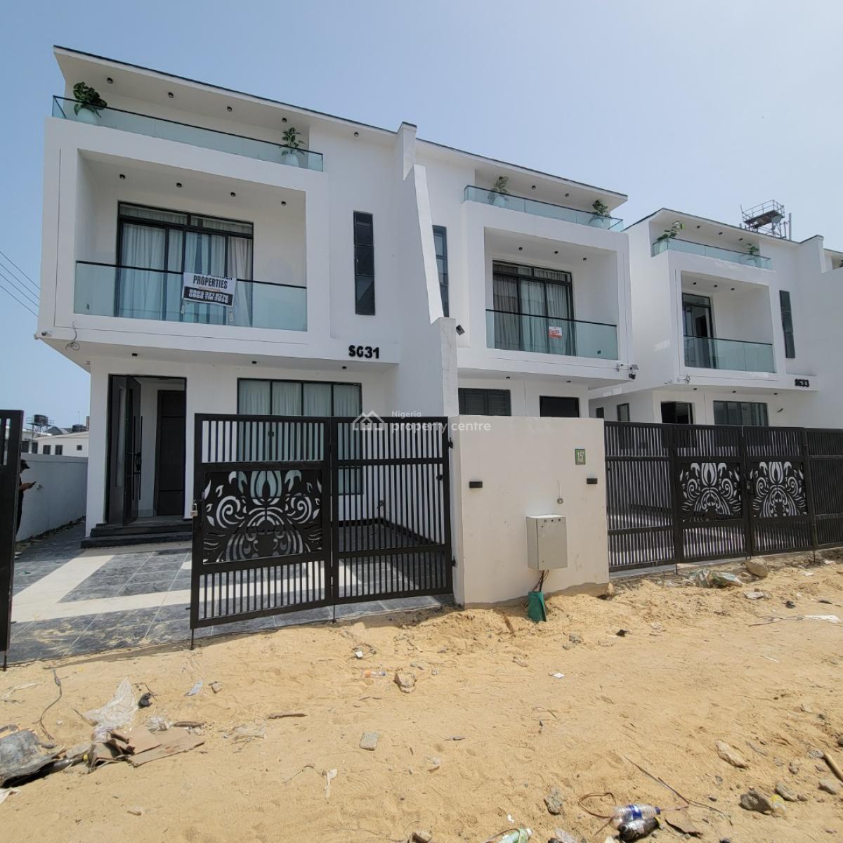Amazing 4 Bedroom  Semi Detach Duplex with a Bq, Chevron, Lekki, Lagos, Semi-detached Duplex for Sale