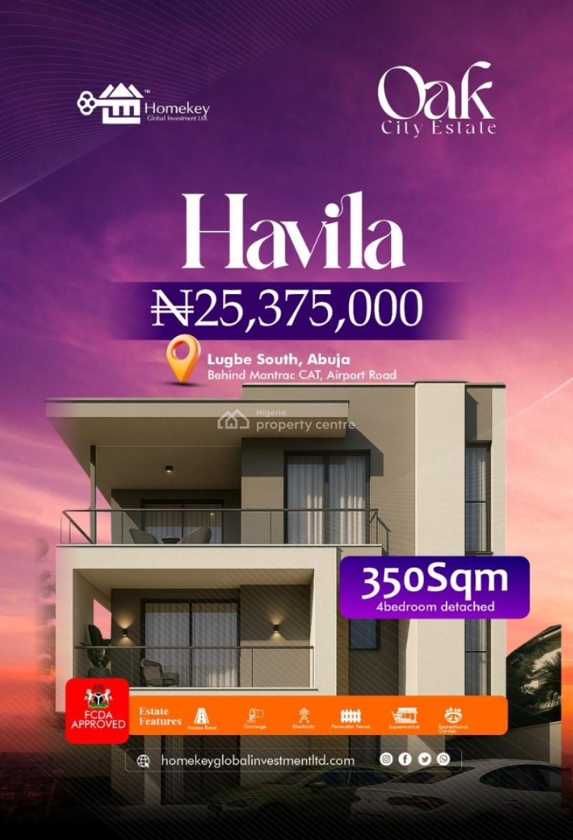 4 Bedroom Fully Detached Duplex, Lugbe District, Abuja, Residential Land for Sale