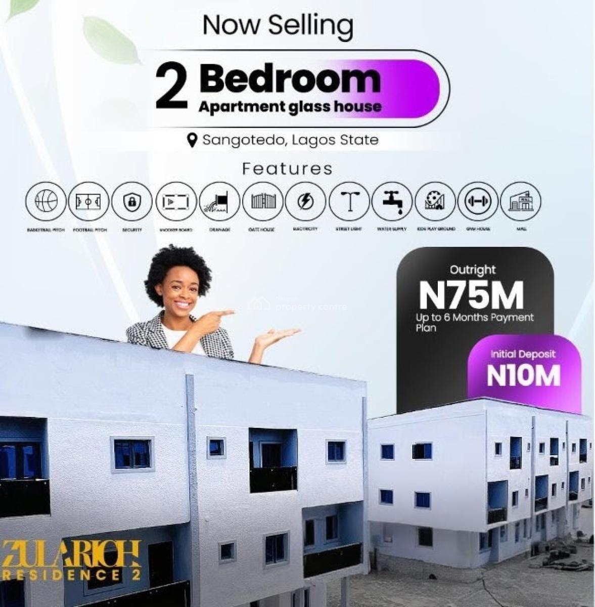 Luxury 2 & 4 Bedroom Homes in a Premium Gated Estate, Ajayi Apata / Zularich Residence, Sangotedo, Ajah, Lagos, Terraced Duplex for Sale