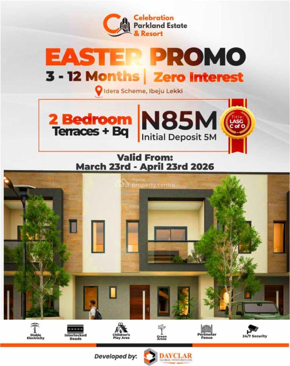 Interest-free Luxury Off-plan 3 Bedroom Terrace +bq in a Resort Estate, 3mins to Major Exp. Way, Idera Scheme, Eleko, Ibeju Lekki, Lagos, Terraced Duplex for Sale