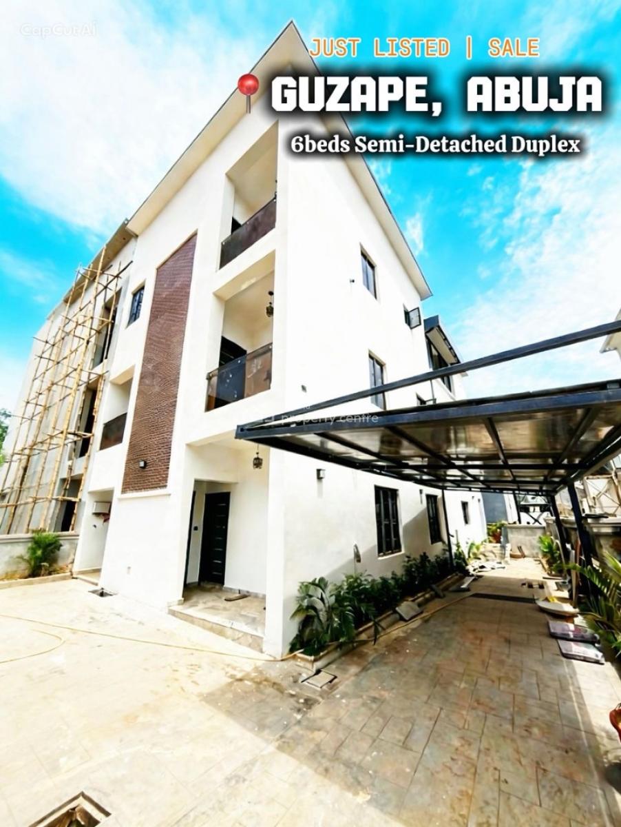 Luxury 6-bedroom Semi Detached Duplex with Bq, Guzape District, Abuja, Semi-detached Duplex for Sale
