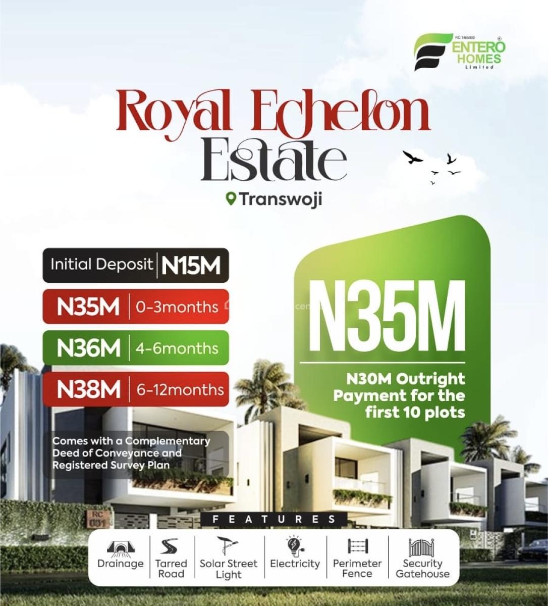 Land, Royal Echelon Estate Banana Highland, Alesa Transwoji, Port Harcourt, Rivers, Residential Land for Sale