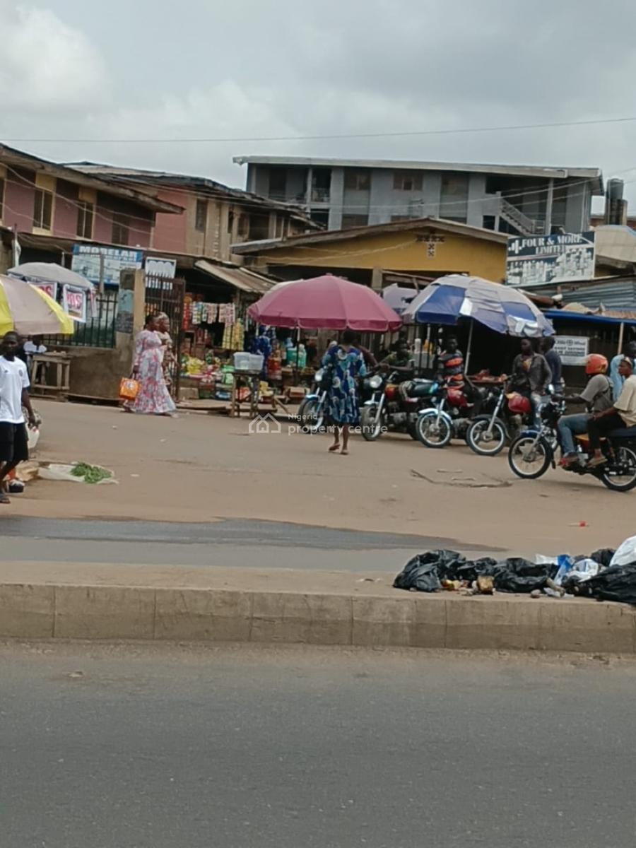 Commercial 687sqm of Land with Shops and Demolisheable Bungalow, Iyana Church Garage, Alakia, Ibadan, Oyo, Detached Bungalow for Sale