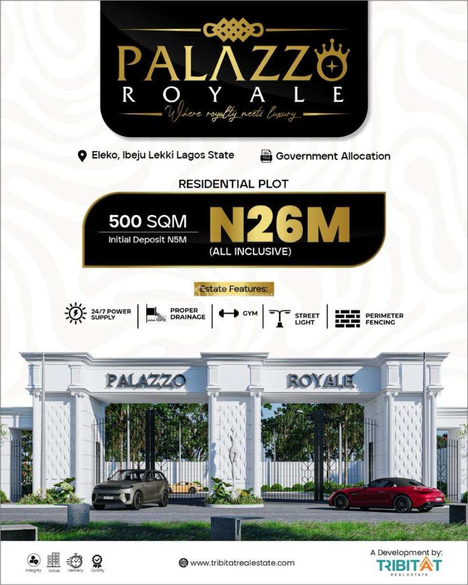 Premium Plots of Land in an Elite Gated Estate (multiple Sizes Availab, Palazzo Royale / Behind Pan Atlantic University, Eleko, Ibeju Lekki, Lagos, Residential Land for Sale