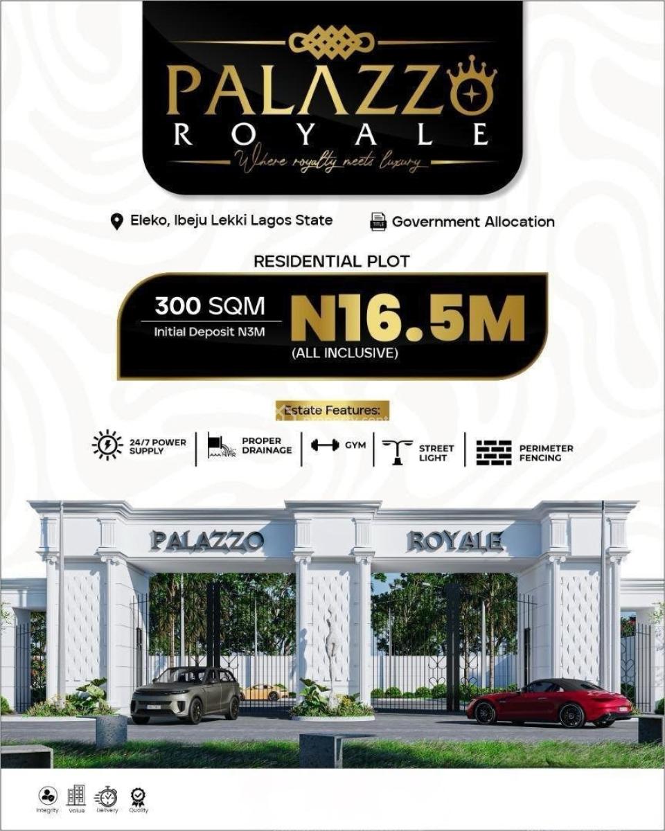 Premium Plots of Land in an Elite Gated Estate, Palazzo Royale, Behind Pan Atlantic University, Eleko, Ibeju Lekki, Lagos, Residential Land for Sale