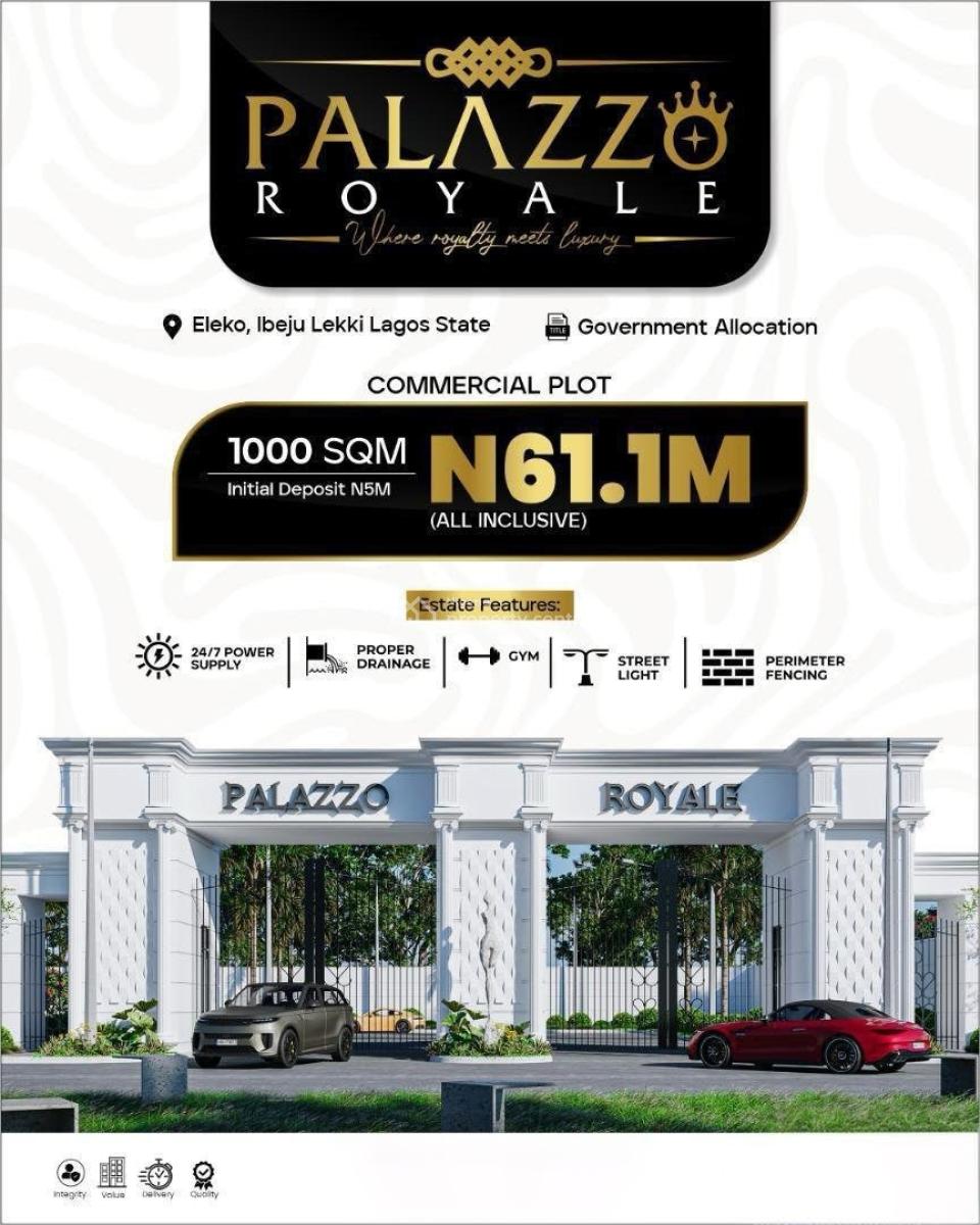 Premium Plots of Land in an Elite Gated Estate, Palazzo Royale, Behind Pan Atlantic University, Eleko, Ibeju Lekki, Lagos, Residential Land for Sale