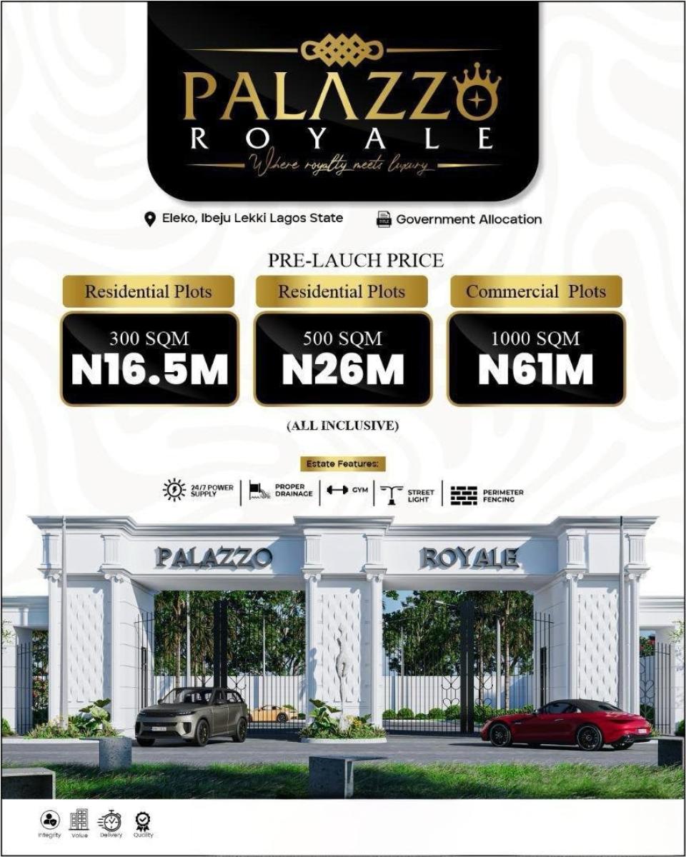 Premium Plots of Land in an Elite Gated Estate, Palazzo Royale, Behind Pan Atlantic University, Eleko, Ibeju Lekki, Lagos, Residential Land for Sale