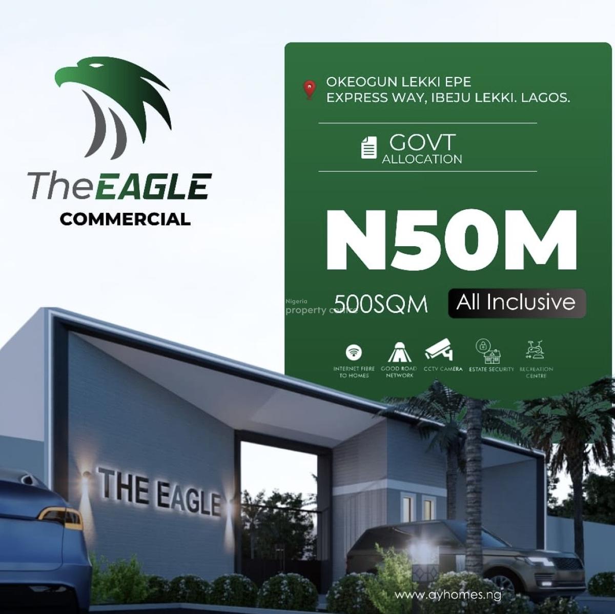 Affordable and Verified Dry Land, The Eagles Commercial, Ibeju Lekki, Lagos, Commercial Land for Sale