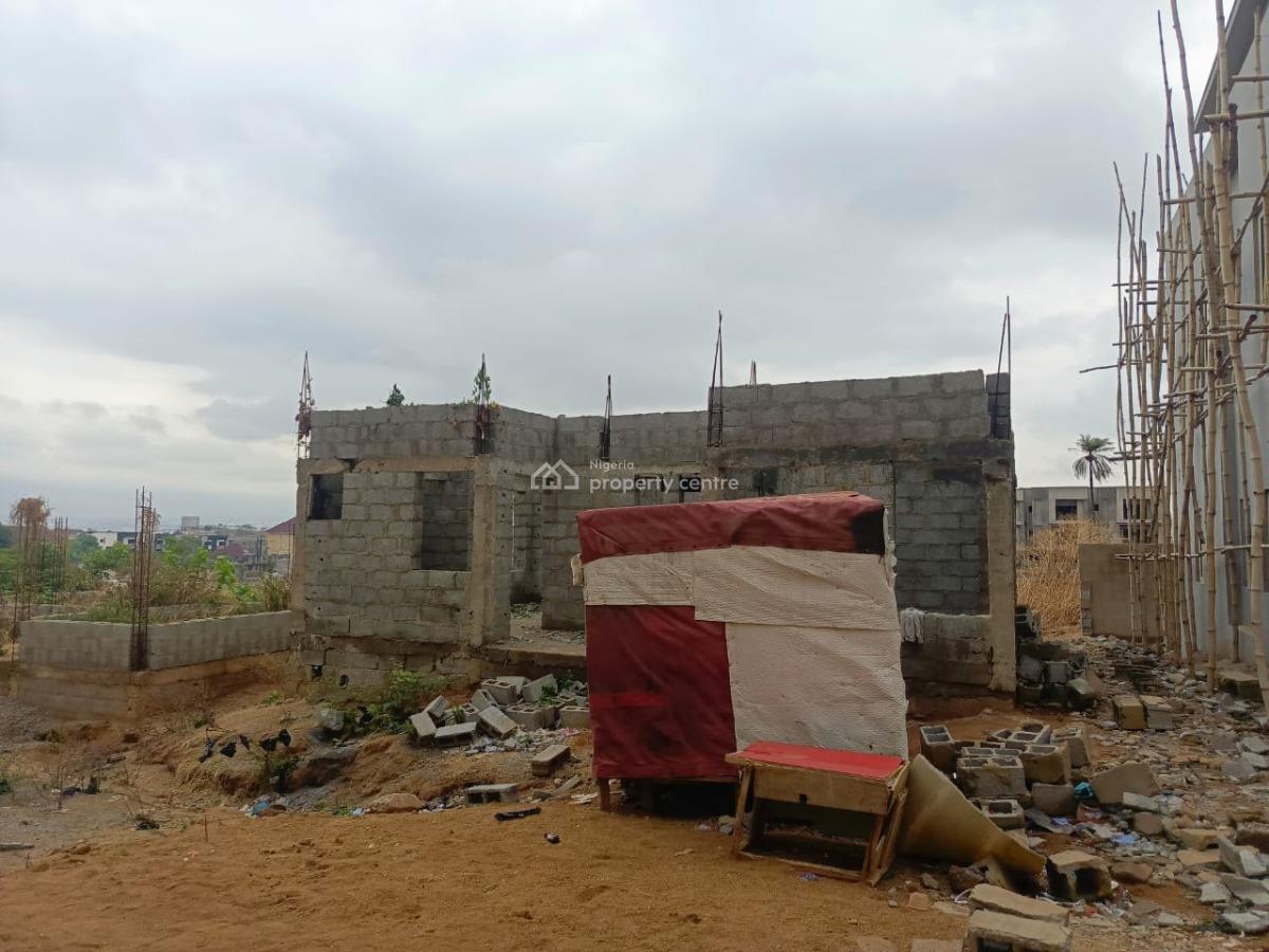 Carcass Contemporary 4-bedroom Terraced Duplex with Attached Bq, Katampe Extension, Katampe, Abuja, Terraced Duplex for Sale