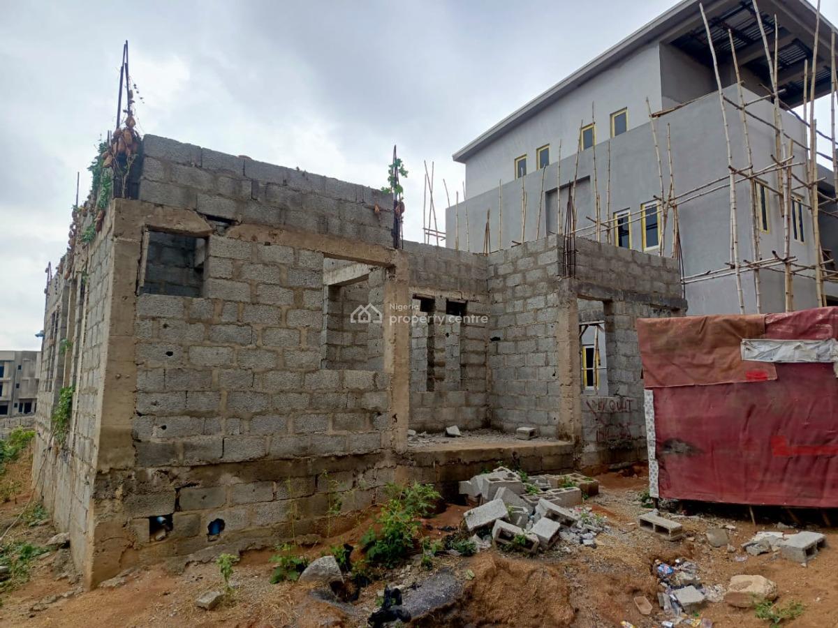 Carcass Contemporary 4-bedroom Terraced Duplex with Attached Bq, Katampe Extension, Katampe, Abuja, Terraced Duplex for Sale