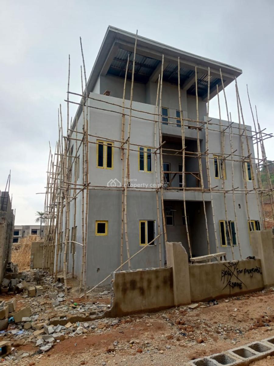 Carcass Contemporary 4-bedroom Terraced Duplex with Attached Bq, Katampe Extension, Katampe, Abuja, Terraced Duplex for Sale