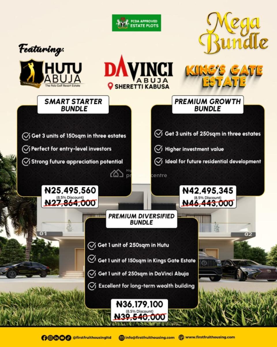250sqm Land Bundle, Kings Gate Estate, Davinci Estate, Hutu Abuja Polo Golf Estate, Kubwa, Abuja, Land for Sale