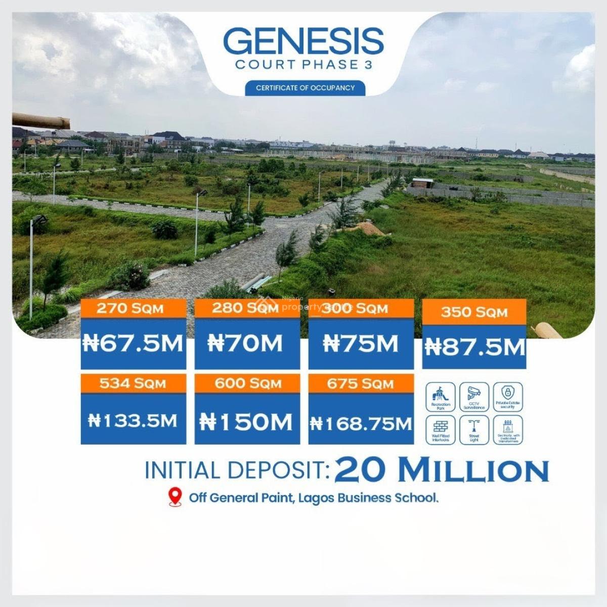 Premium Serviced Plots of Land in a Fully Developed Gated Estate, Genesis Court Phase 3 Estate/ Off General Paint Road, Ajah, Lagos, Residential Land for Sale
