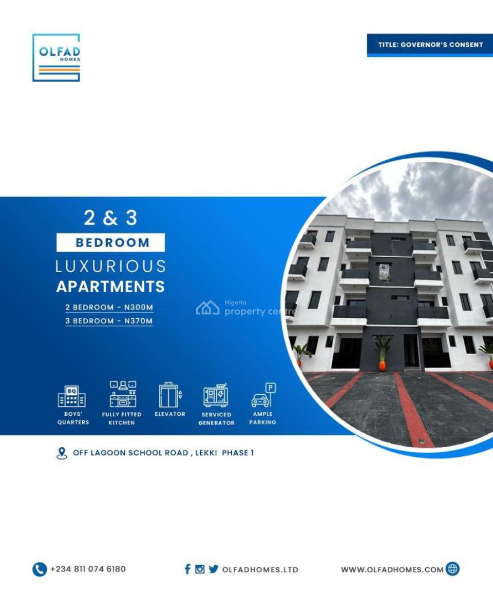 3 Luxurious Bedroom with Bq, Off Lagoon School Road, Lekki, Lagos, Flat / Apartment for Sale