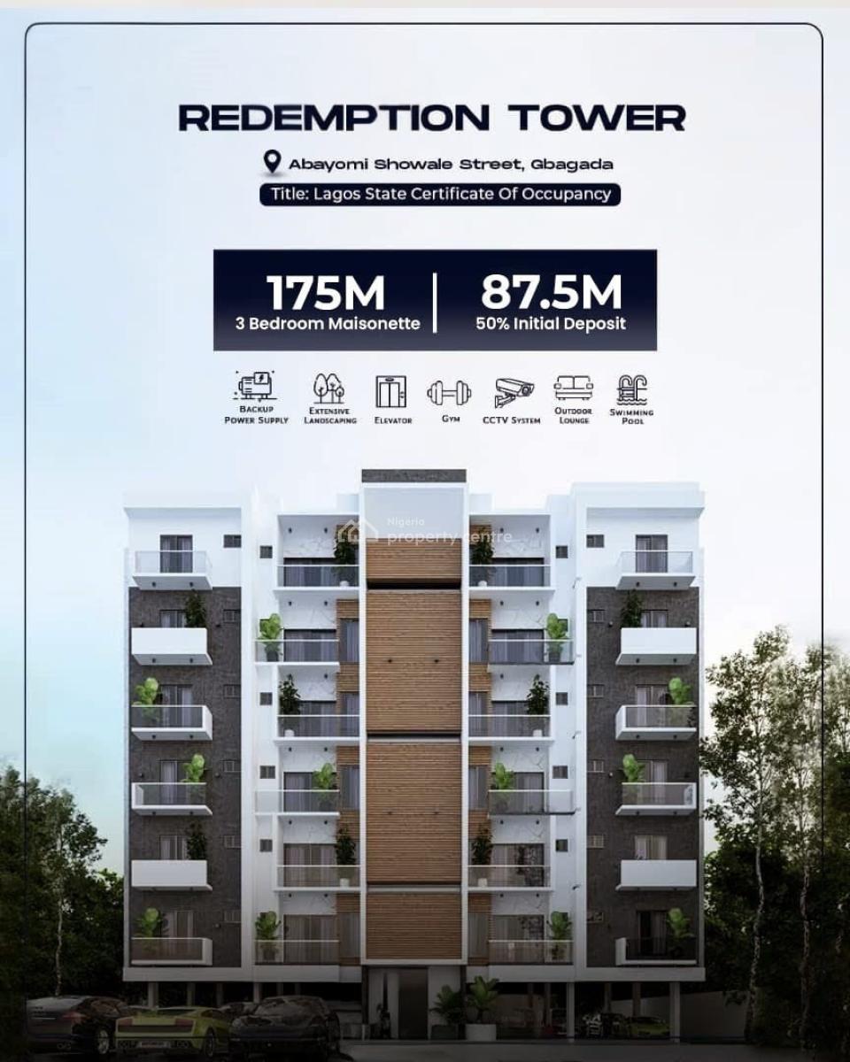 Luxury 3 Bedroom Apartments with Excellent Facilities and Recreational, Redemption Towers  Kehinde Ogunusi, Church View Estate, Off Yetunde, Gbagada, Lagos, Block of Flats for Sale