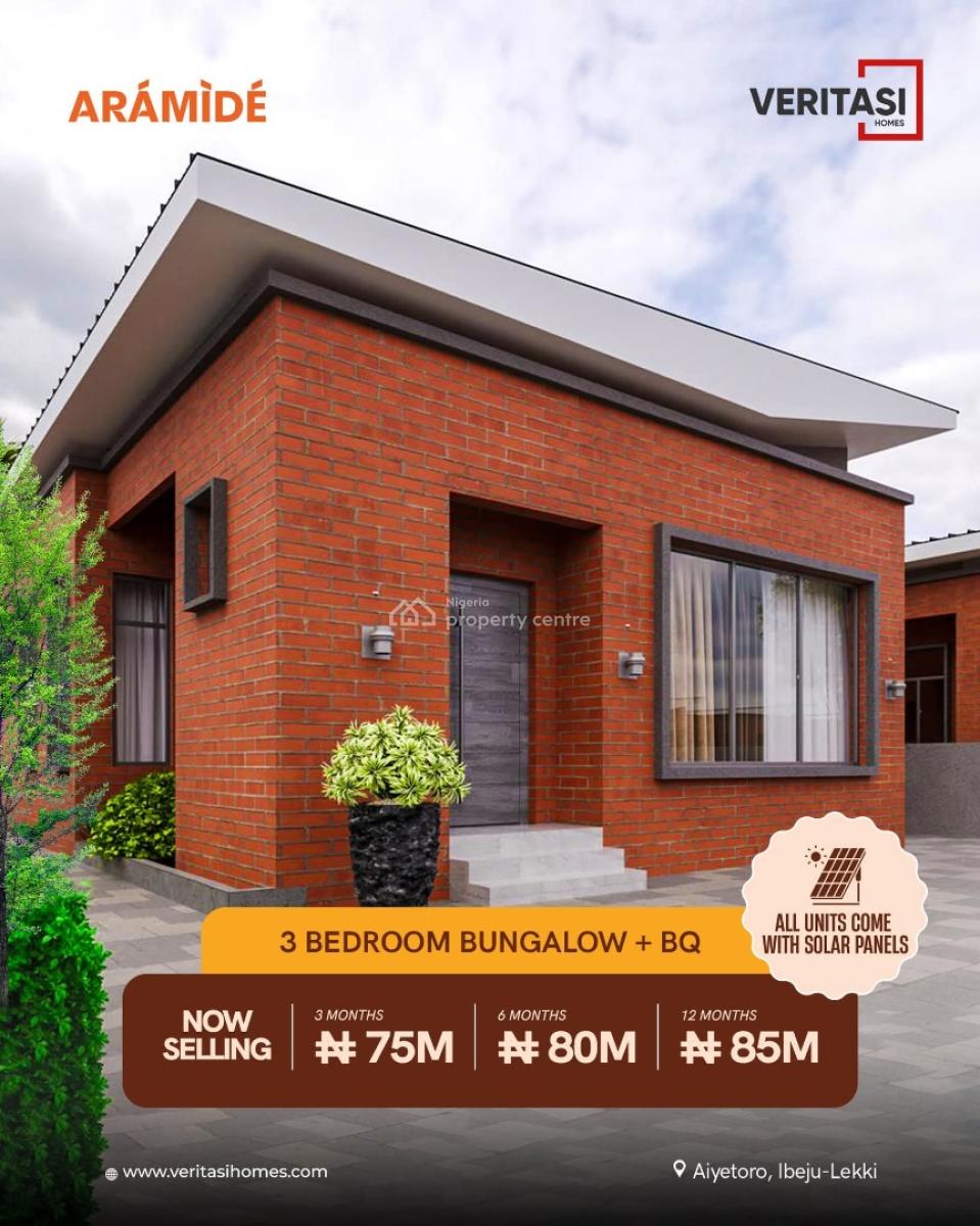 3 Bedroom Bungalow Ibeju-lekki  Arámìdé Bungalows  Solar, Aiyetoro Ibejulekki Lagos, Ibeju Lekki, Lagos, Detached Bungalow for Sale