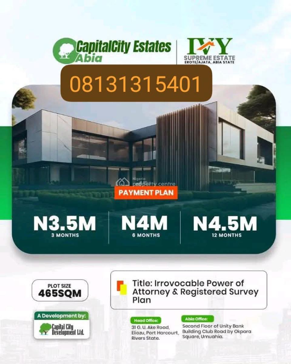 Plots of Affordable Land, Erepre Ajata Ibeku, Along Bende Road, Umuahia, Abia, Mixed-use Land for Sale