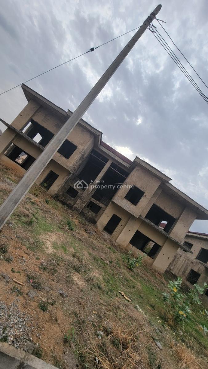 Twin Four Bedrooms Semi-detached Duplex, Corner Piece(carcass), Cluster River Park Estate Airport Road, Lugbe District, Abuja, Semi-detached Duplex for Sale