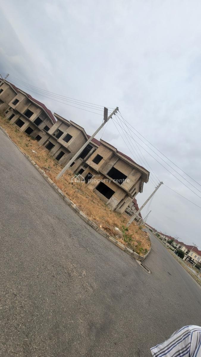 Twin Four Bedrooms Semi-detached Duplex, Corner Piece(carcass), Cluster River Park Estate Airport Road, Lugbe District, Abuja, Semi-detached Duplex for Sale