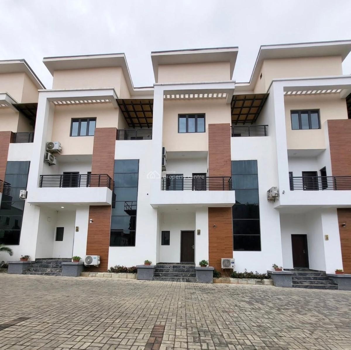 Newly Built 4 Bedrooms Terrace Duplex with a Room Boys Quarters, Guzape District, Abuja, Terraced Duplex for Sale