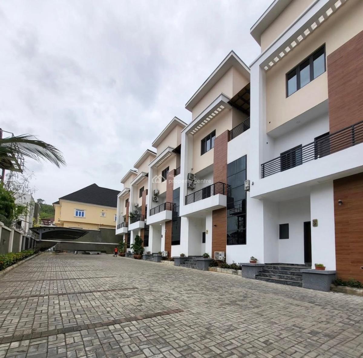 Newly Built 4 Bedrooms Terrace Duplex with a Room Boys Quarters, Guzape District, Abuja, Terraced Duplex for Sale