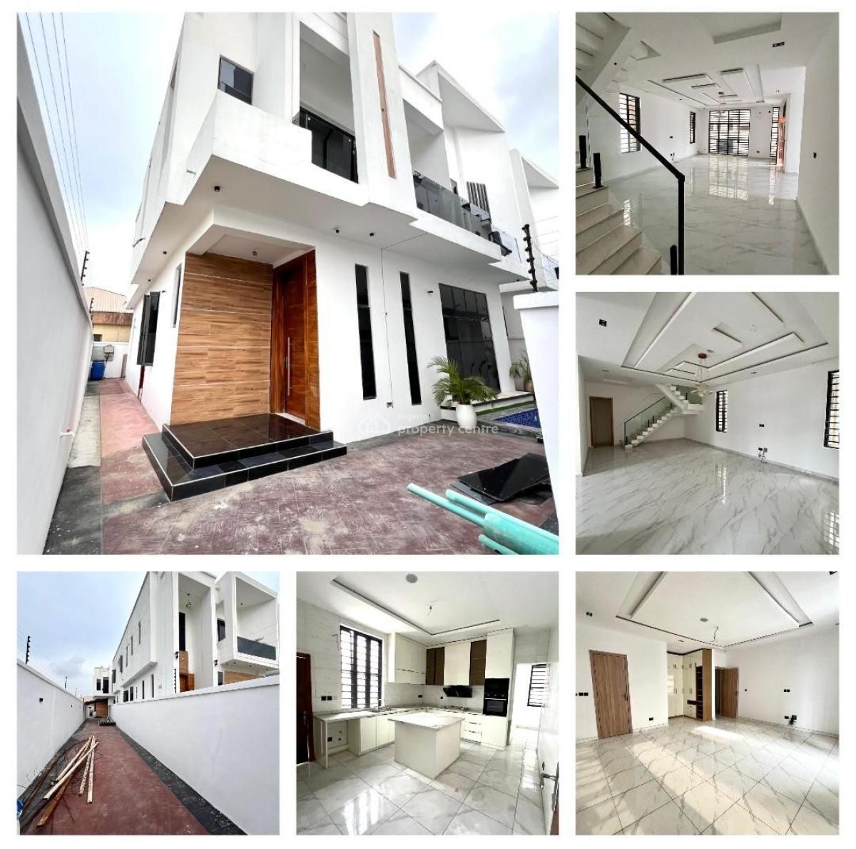 Luxury Brand New 5 Bedrooms Fully Detached Duplex with Bq and Swimming, Chevron, Lekki, Lagos, Detached Duplex for Sale