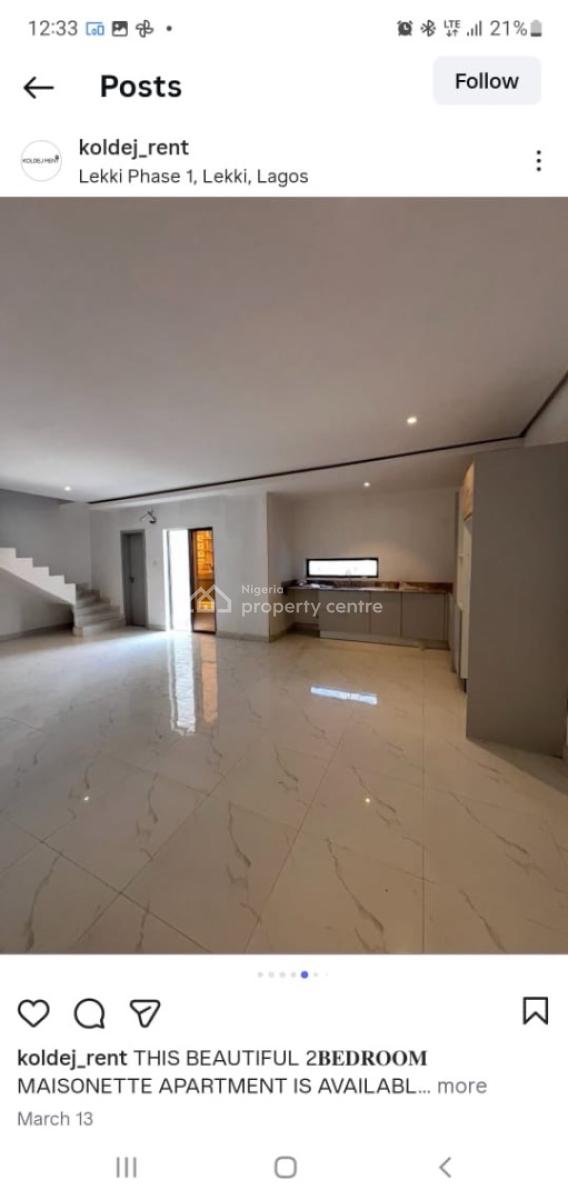 2 Bedroom Maisonette, Freedom Way, Lekki, Lagos, Flat / Apartment for Rent