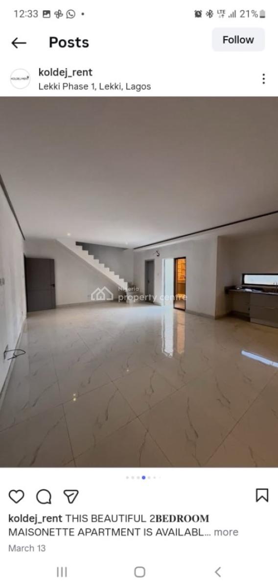 2 Bedroom Maisonette, Freedom Way, Lekki, Lagos, Flat / Apartment for Rent