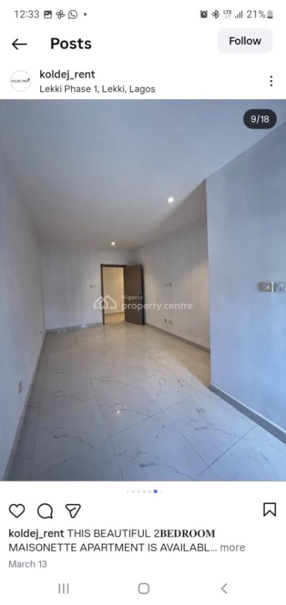2 Bedroom Maisonette, Freedom Way, Lekki, Lagos, Flat / Apartment for Rent