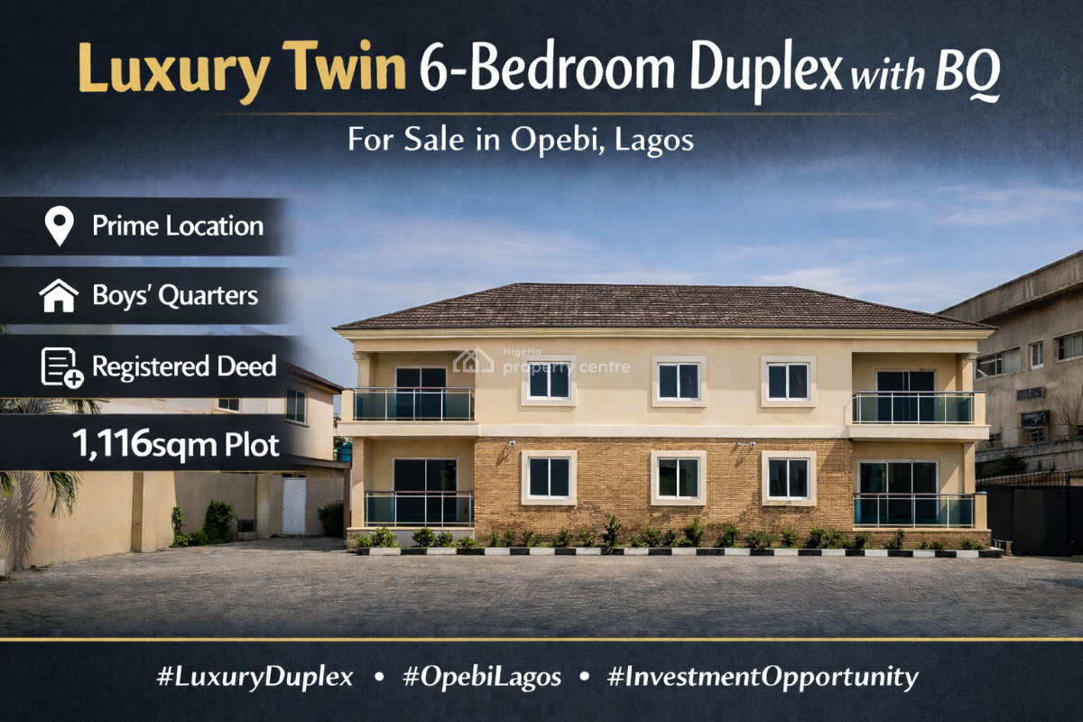 Luxury Twin 6-bedroom Duplex with Bq on 1,116sqm Land, Opebi, Ikeja, Lagos, House for Sale