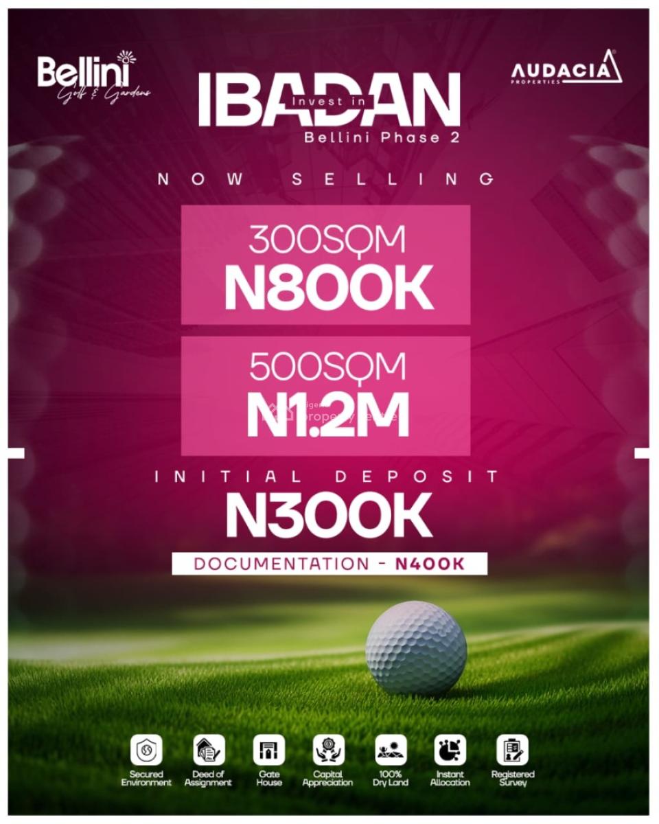 Plots of Land in a Serene Golf & Gardens Estate, Bellini Golf and Gardens Phase 2, Moniya, Ibadan, Oyo, Mixed-use Land for Sale