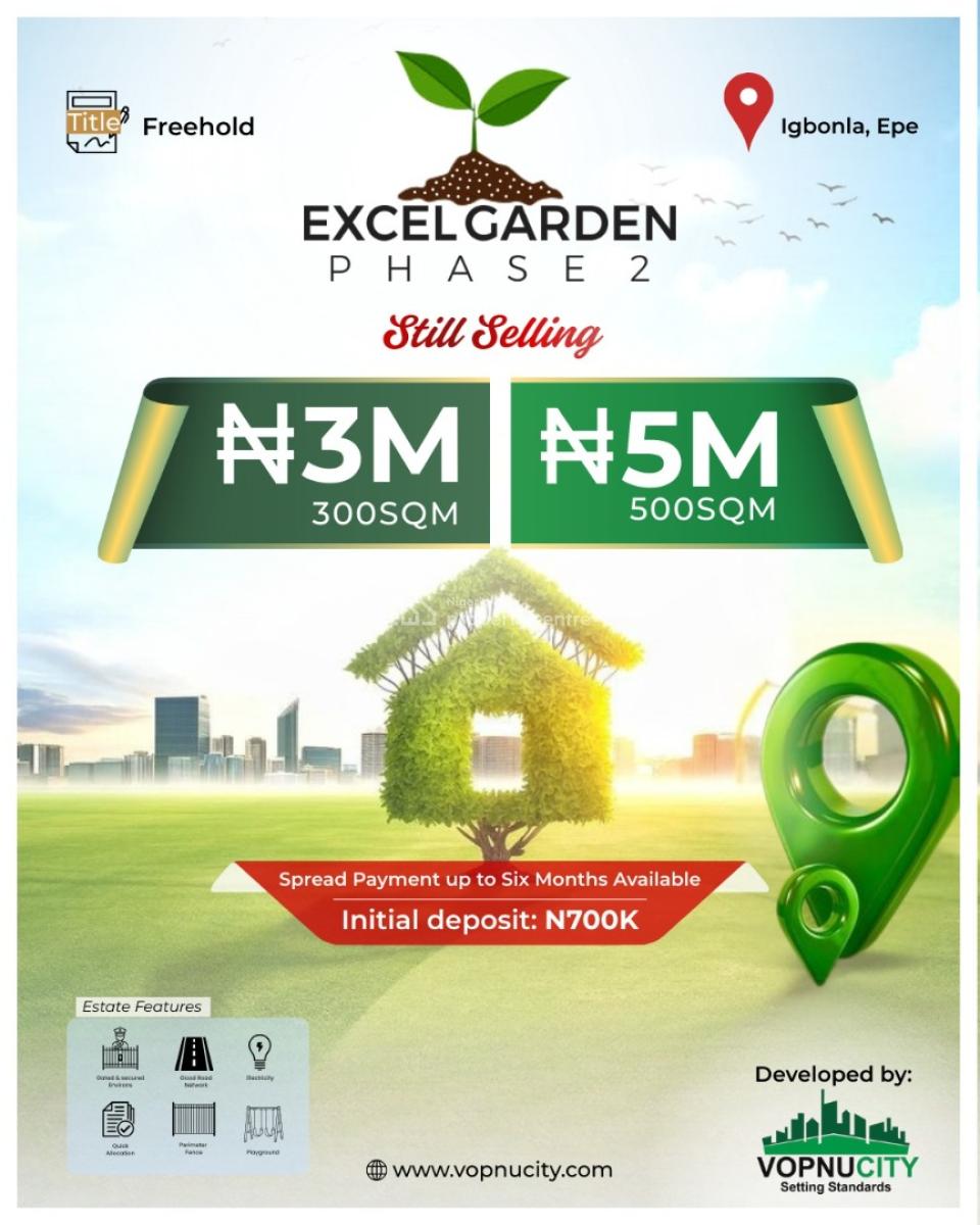 Secured Land with Freehold, Excel Garden Phase 2 Located at Igbonla, Epe, Lagos, Residential Land for Sale