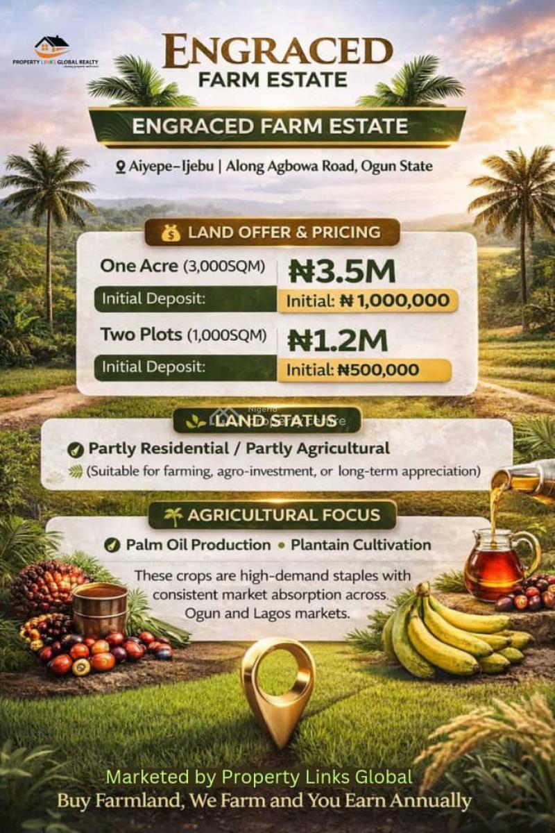 Most Cheapest Farmland with Instant Allocation, Engraced Farm City Located at Aiyepe Ijebu Along Agbowa Road, Km 46, Ogun, Commercial Land for Sale