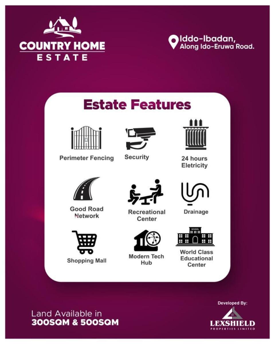 Land with Perimeter Fencing and 24-hour Security, Country Home Estate, Ido Eruwa Roads, Ibadan, Oyo, Residential Land for Sale