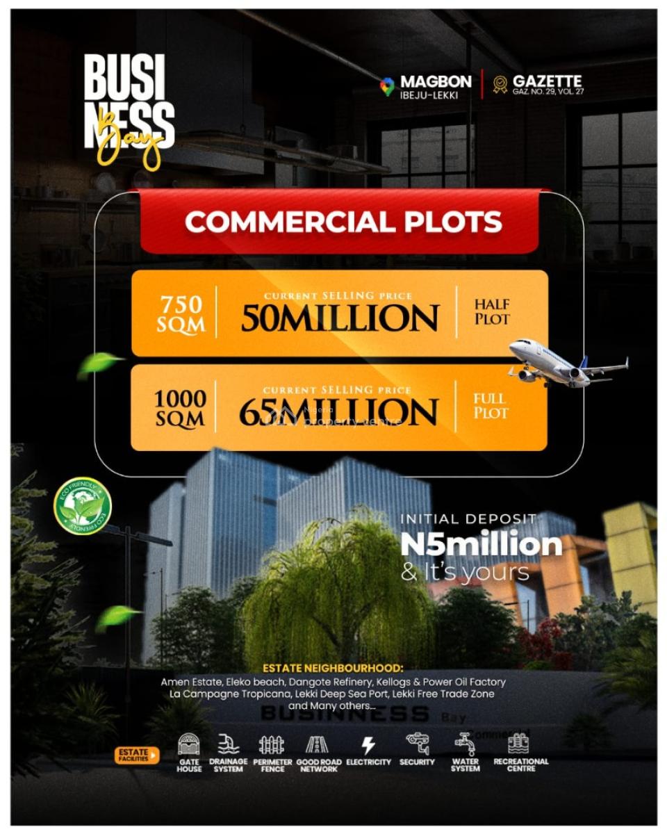 Gazetted Land with Well-planned Estate Layout, Business Bay Estate Magbon, Ibeju Lekki, Lagos, Mixed-use Land for Sale