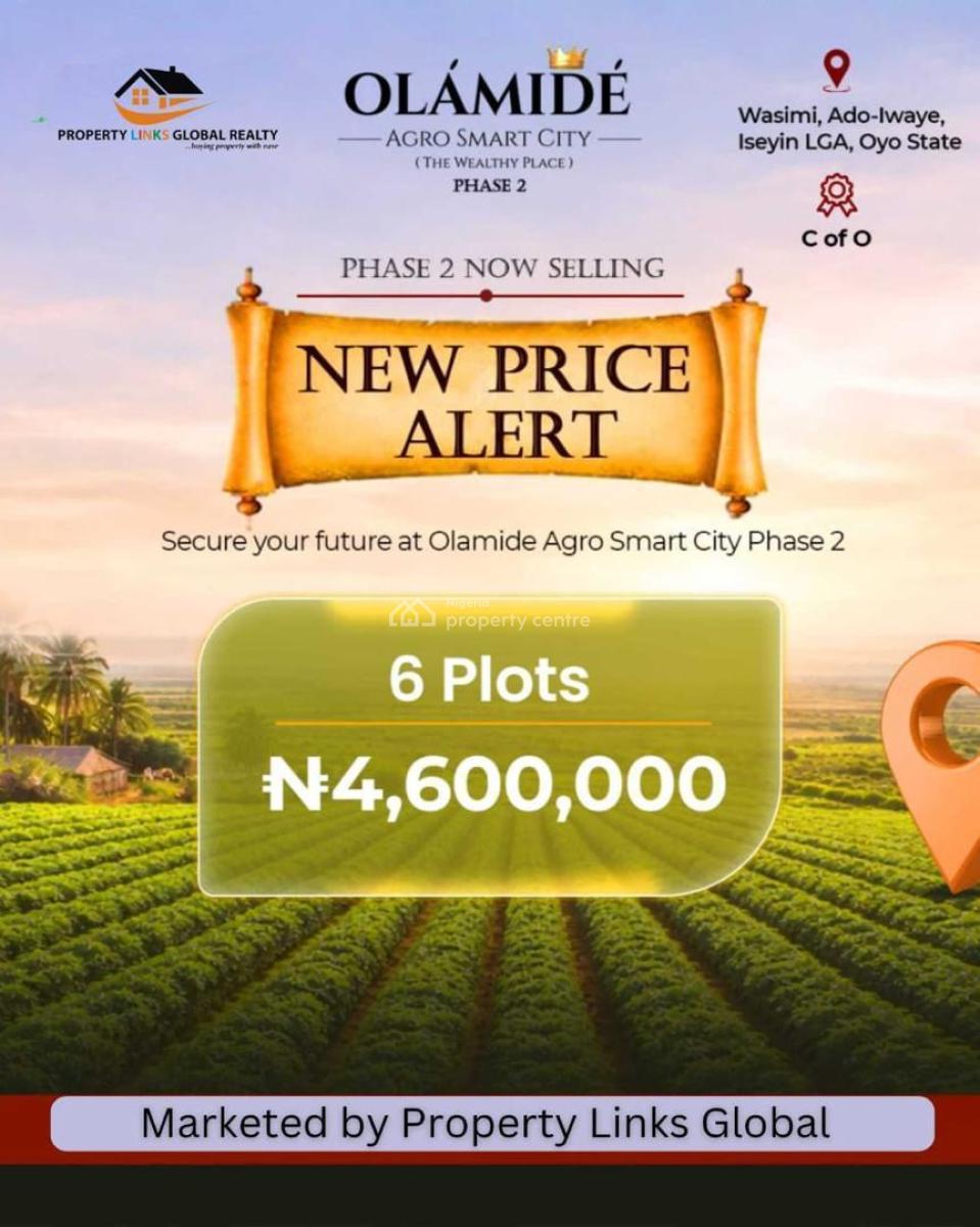 Farmland with Certificate of Occupancy ( C of O), Olamide Agro Smart City Located at Wasimi Ado Iwaye Iseyin Lga, Ibadan, Oyo, Commercial Land for Sale
